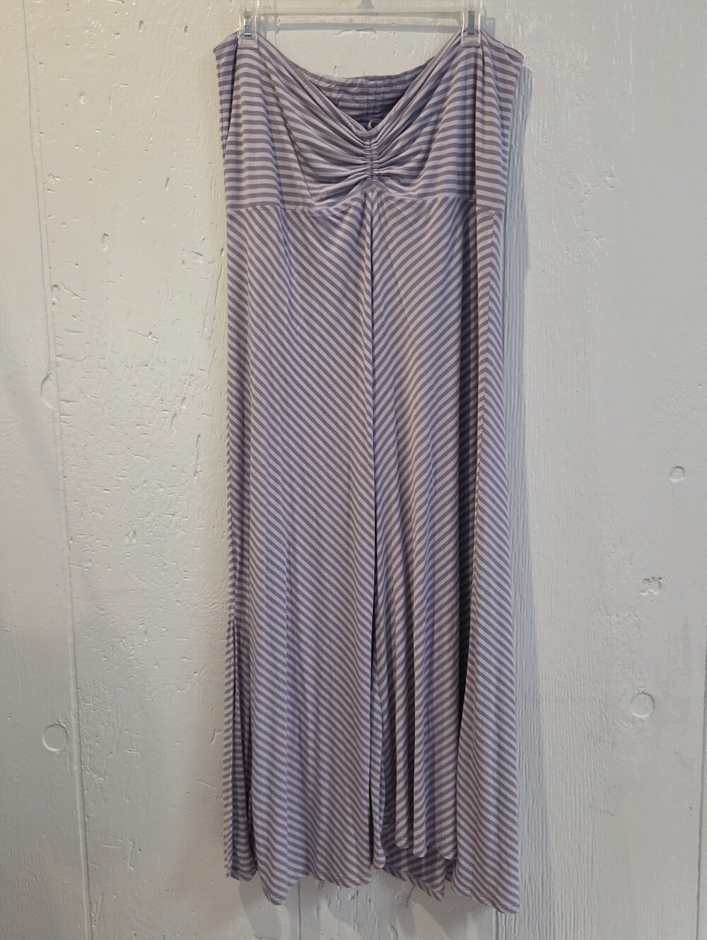 Cariloha Striped Lavender Maxi Dress with Twist Front